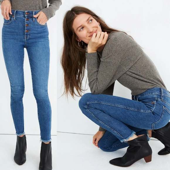 Madewell 10” High Rise Skinny Button Fly Jeans - Picture 1 of 13